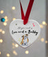 Love and a Bulldog Ceramic Heart
